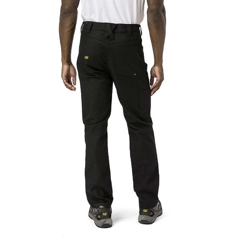 Caterpillar Double Front Stretch Canvas Straight Fit Utility Men's Pants Black | 406985-EYV