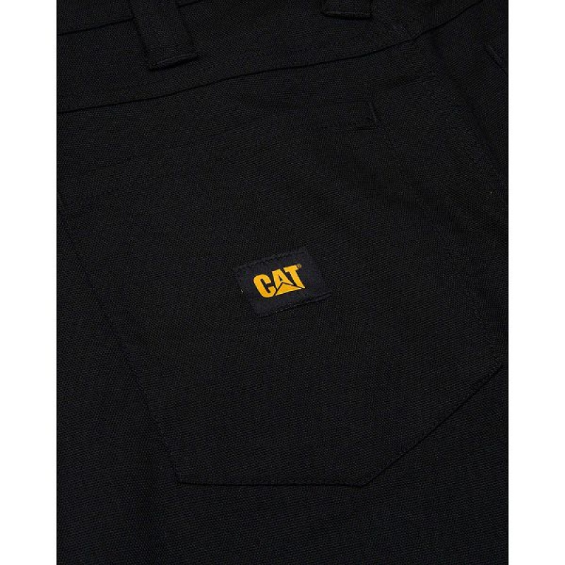 Caterpillar Double Front Stretch Canvas Straight Fit Utility Men's Pants Black | 406985-EYV