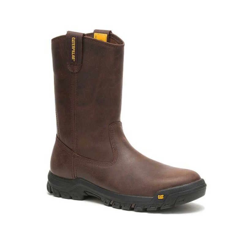 Caterpillar Drawbar Pull-On Men's Work Boots Brown | 986573-TRC