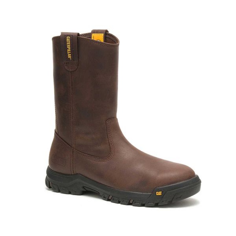 Caterpillar Drawbar Steel Toe Men's Work Boots Brown | 682937-WYR