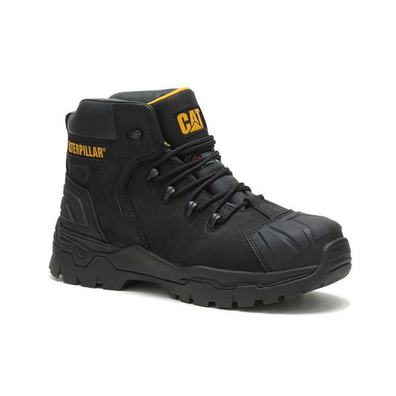 Caterpillar Everett Composite Toe S3 Waterproof CI HRO SRC Men\'s Work Boots Black | 302856-ZMF