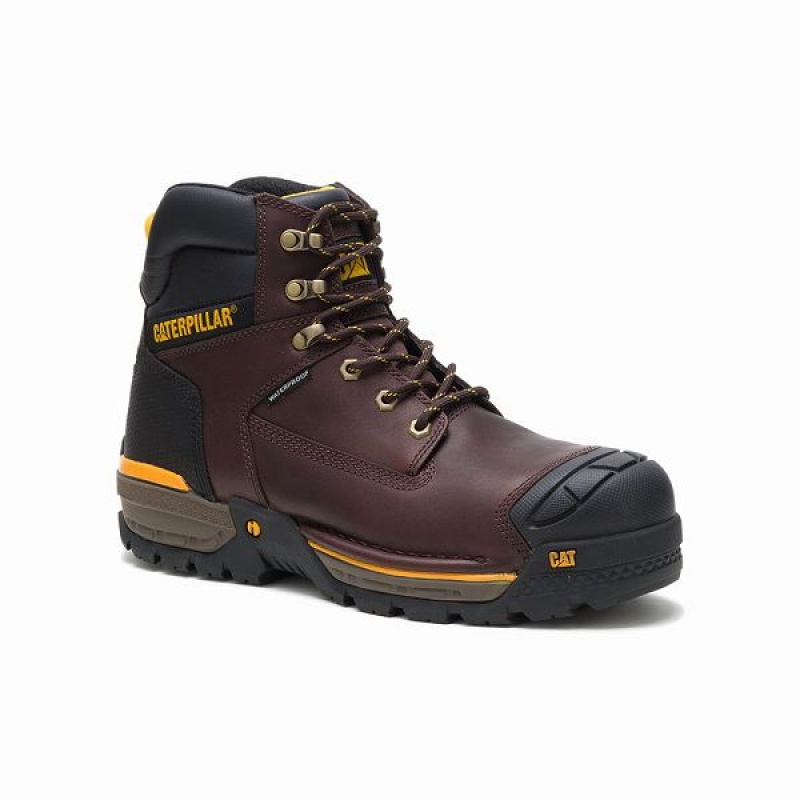 Caterpillar Excavator LT Composite Toe Men's Work Boots Brown | 279358-BRG