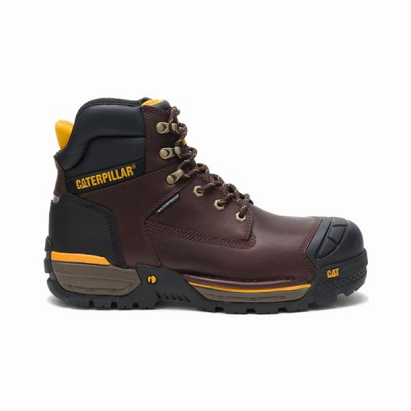 Caterpillar Excavator LT Composite Toe Men\'s Work Boots Brown | 279358-BRG