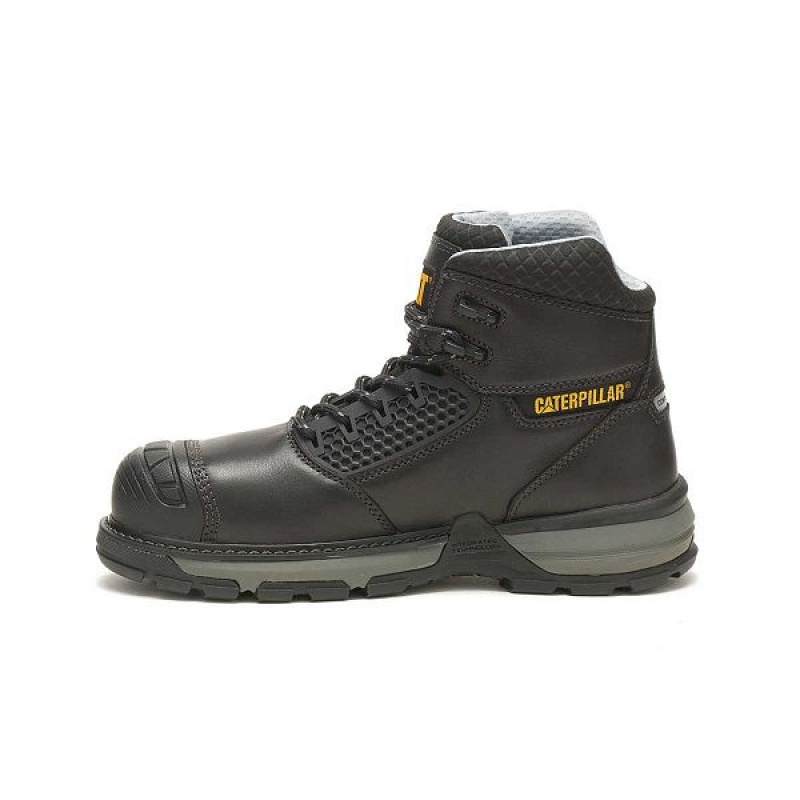 Caterpillar Excavator Superlite Cool Carbon Composite Toe Men's Work Boots Black | 403786-HQL