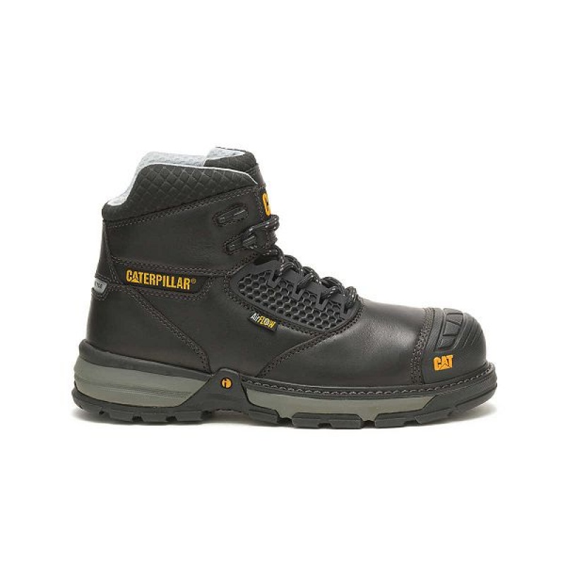 Caterpillar Excavator Superlite Cool Carbon Composite Toe Men\'s Work Boots Black | 403786-HQL