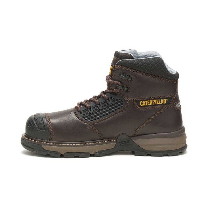 Caterpillar Excavator Superlite Cool Carbon Composite Toe Men's Work Boots Dark / Brown | 198475-DMR