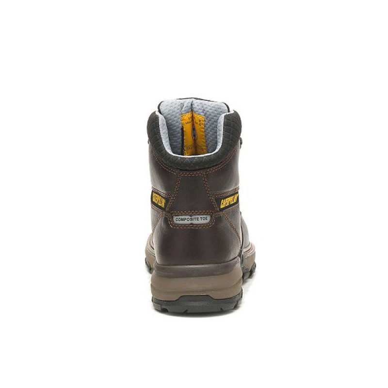 Caterpillar Excavator Superlite Cool Carbon Composite Toe Men's Work Boots Dark / Brown | 198475-DMR