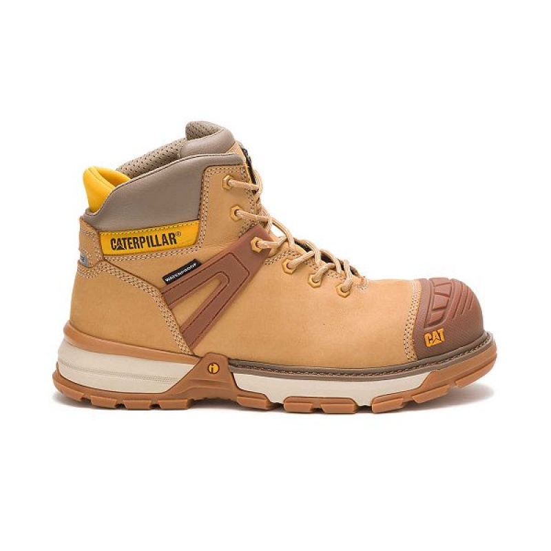 Caterpillar Excavator Superlite Waterproof Carbon Composite Toe Men\'s Work Boots Brown | 149052-RTX