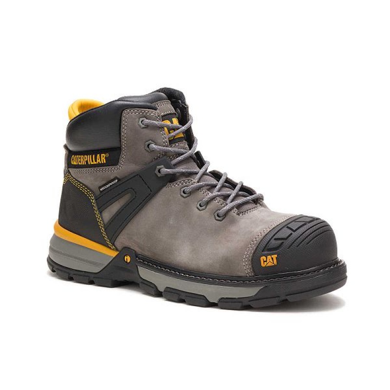 Caterpillar Excavator Superlite Waterproof Carbon Composite Toe Men's Work Boots Blue / Grey | 052398-PSQ