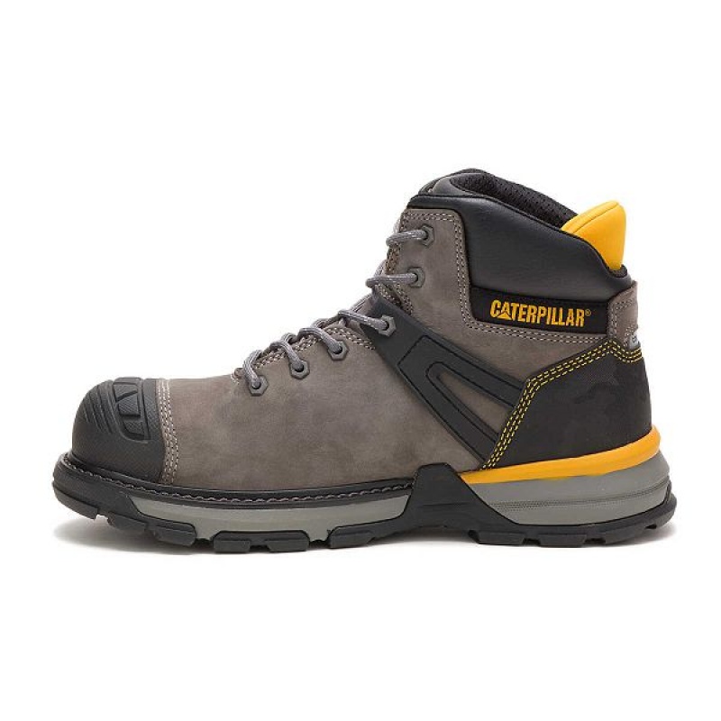 Caterpillar Excavator Superlite Waterproof Carbon Composite Toe Men's Work Boots Blue / Grey | 052398-PSQ