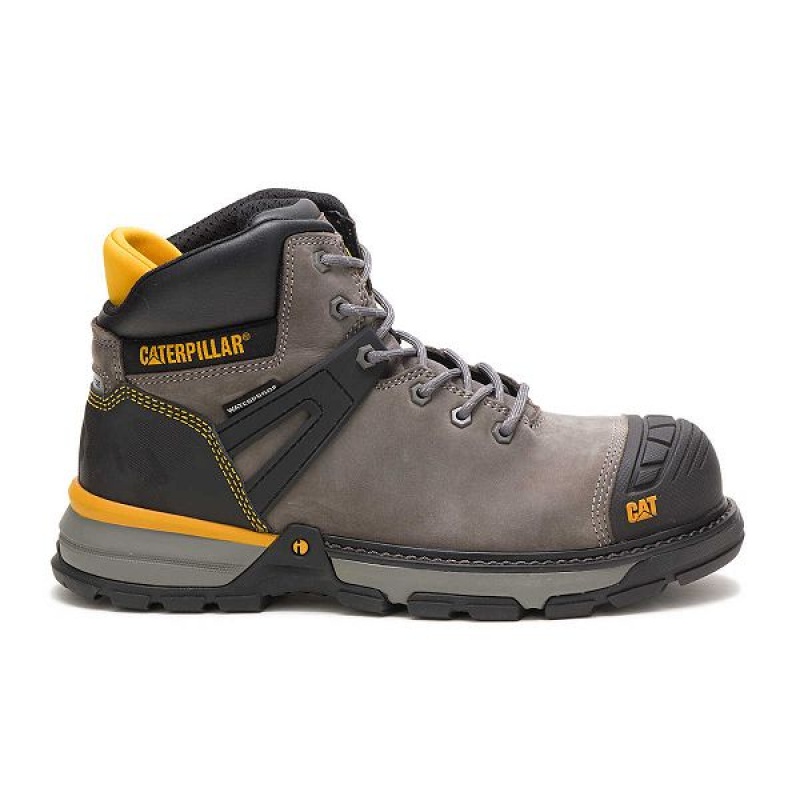 Caterpillar Excavator Superlite Waterproof Carbon Composite Toe Men\'s Work Boots Blue / Grey | 052398-PSQ