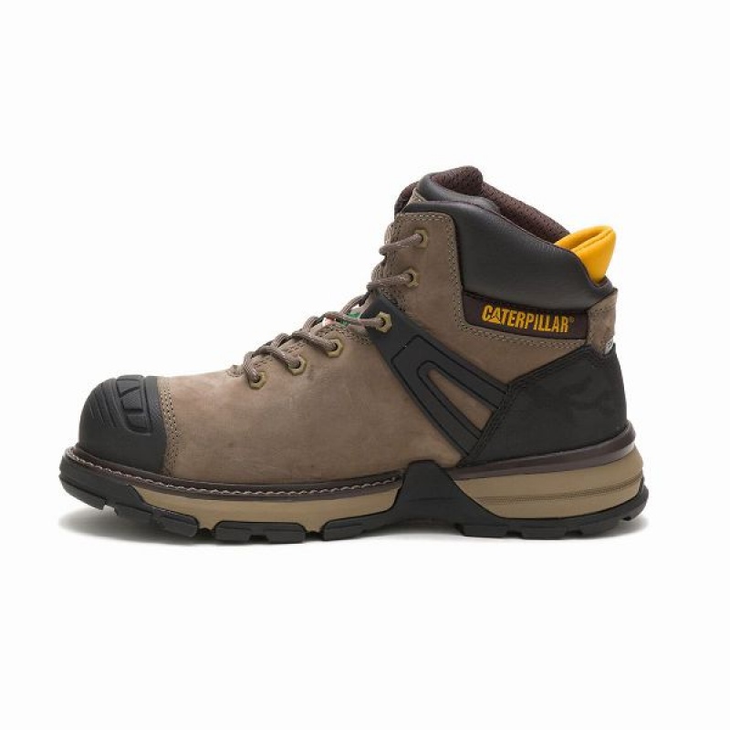 Caterpillar Excavator Superlite Waterproof Carbon Composite Toe Men's Work Boots Dark / Grey | 815376-UYS