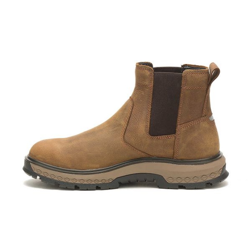 Caterpillar Exposition Chelsea Men's Work Boots Brown | 387952-GHI