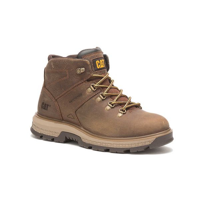 Caterpillar Exposition Hiker Waterproof Men's Work Boots Brown | 425067-ZMP