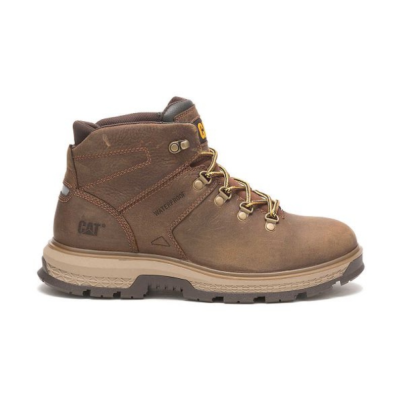 Caterpillar Exposition Hiker Waterproof Men\'s Work Boots Brown | 425067-ZMP