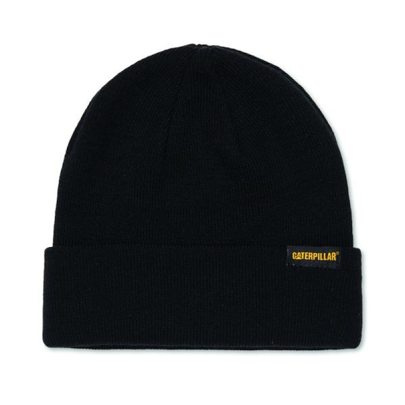 Caterpillar Foundation Knit Men\'s Hats Black | 519203-UDE