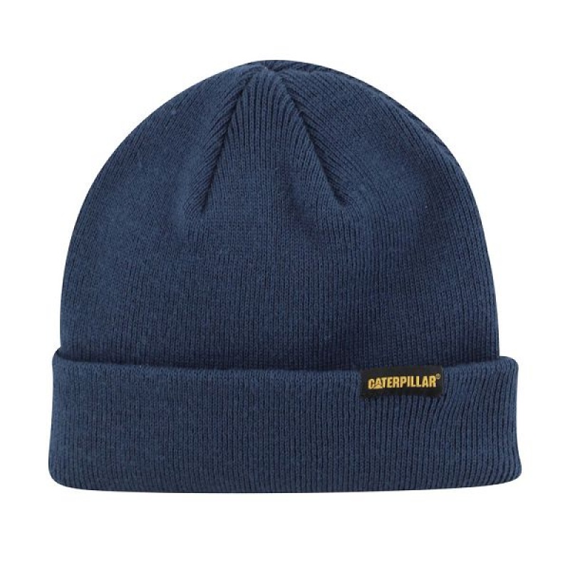 Caterpillar Foundation Knit Men\'s Hats Blue | 893652-FEU