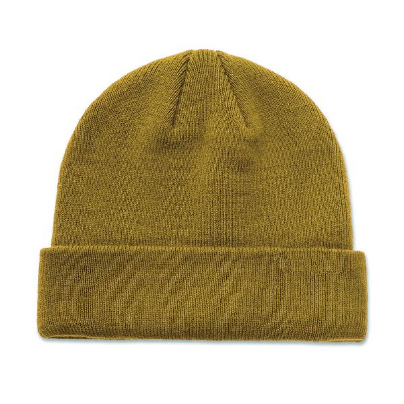 Caterpillar Foundation Knit Men's Hats Yellow | 149327-HSA