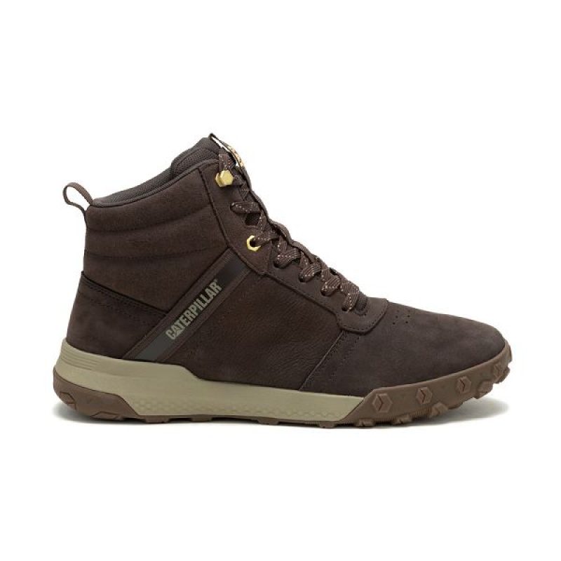 Caterpillar Hex Ready Mid Men's Boots Coffee | 856417-NPI