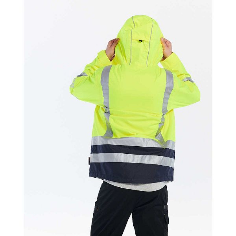 Caterpillar Hi-Vis Rain Men's Jackets Yellow | 286731-TJS