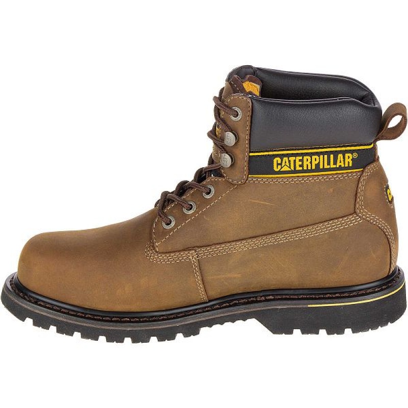 Caterpillar Holton Steel Toe S3 HRO SRC Men's Work Boots Dark / Brown | 941736-KTN