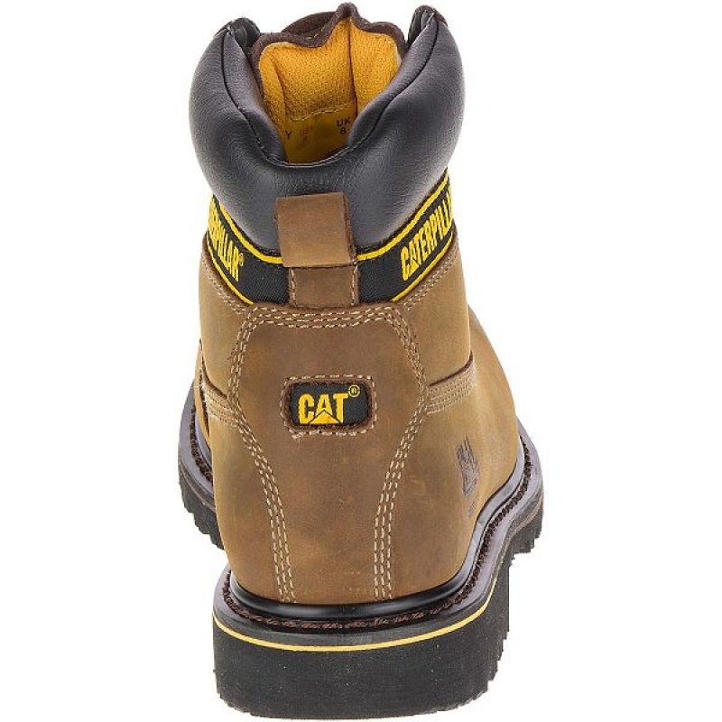 Caterpillar Holton Steel Toe S3 HRO SRC Men's Work Boots Dark / Brown | 941736-KTN