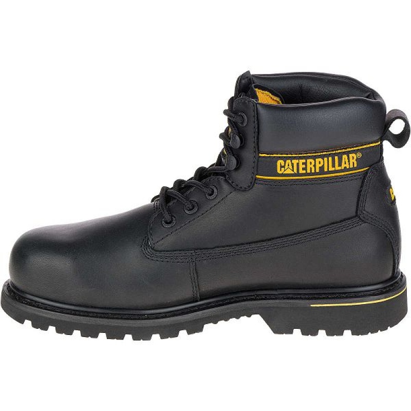 Caterpillar Holton Steel Toe S3 HRO SRC Men's Work Boots Black | 719520-WFG