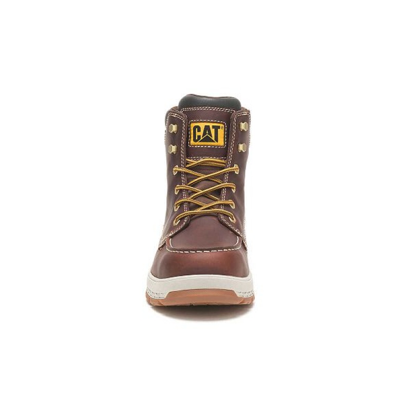 Caterpillar Impact Waterproof Carbon Composite Toe Men's Work Boots Brown | 605183-XWI