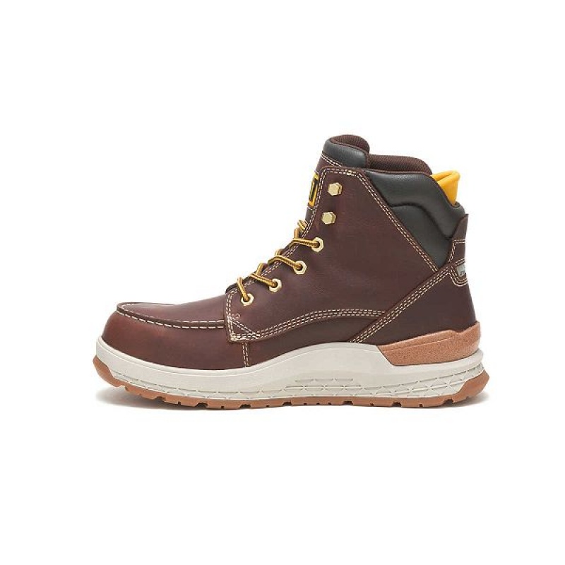 Caterpillar Impact Waterproof Carbon Composite Toe Men's Work Boots Brown | 605183-XWI