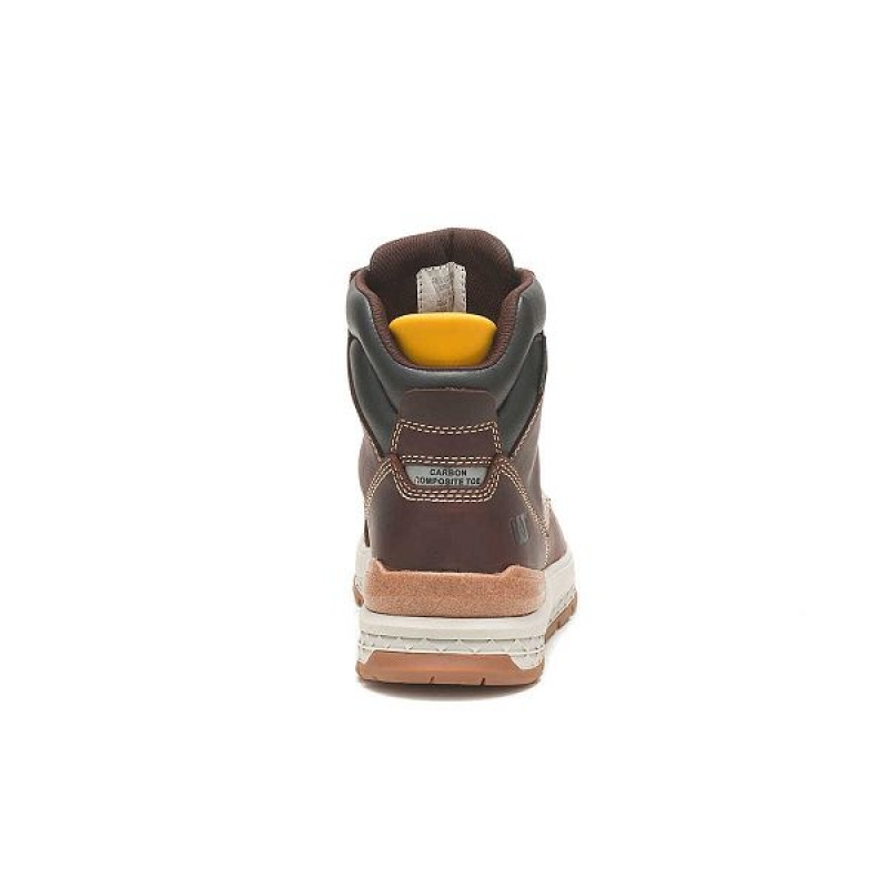 Caterpillar Impact Waterproof Carbon Composite Toe Men's Work Boots Brown | 605183-XWI