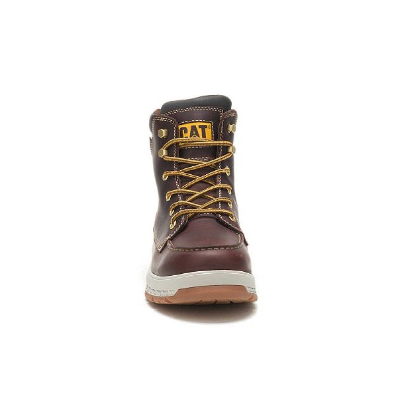 Caterpillar Impact Waterproof Men's Work Boots Brown | 524076-NFJ