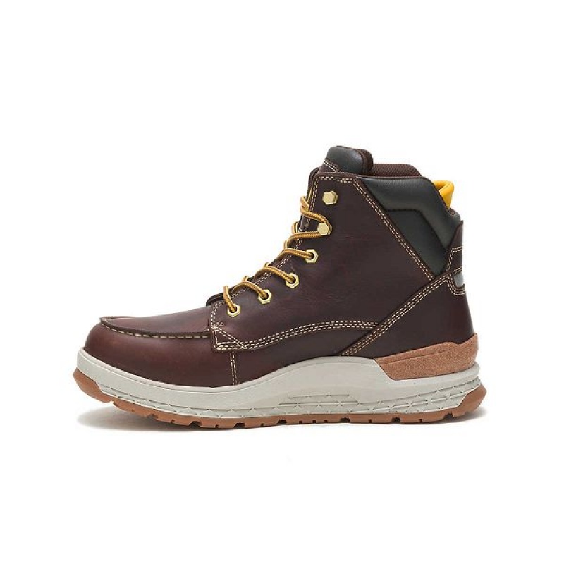 Caterpillar Impact Waterproof Men's Work Boots Brown | 524076-NFJ