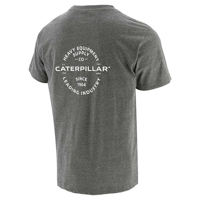 Caterpillar Industry Leader Short Sleeve Pocket Tee Men's T-Shirt Dark / Grey | 342158-HOF