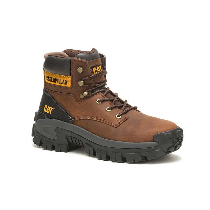 Caterpillar Invader Hi Steel Toe Men's Work Boots Dark / Brown | 840762-ADB