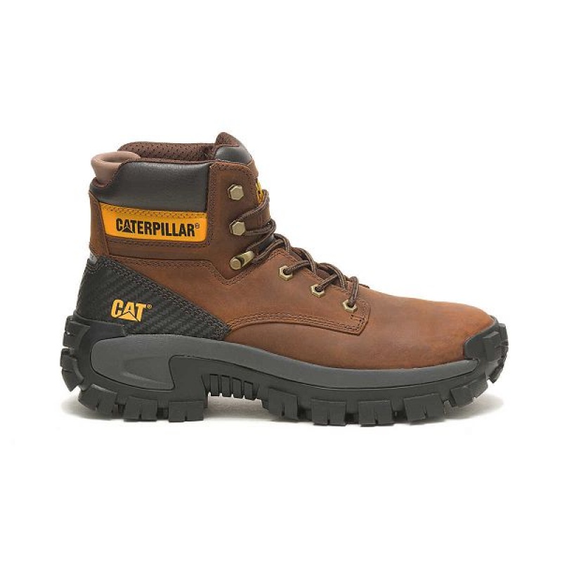 Caterpillar Invader Hi Steel Toe Men\'s Work Boots Dark / Brown | 840762-ADB