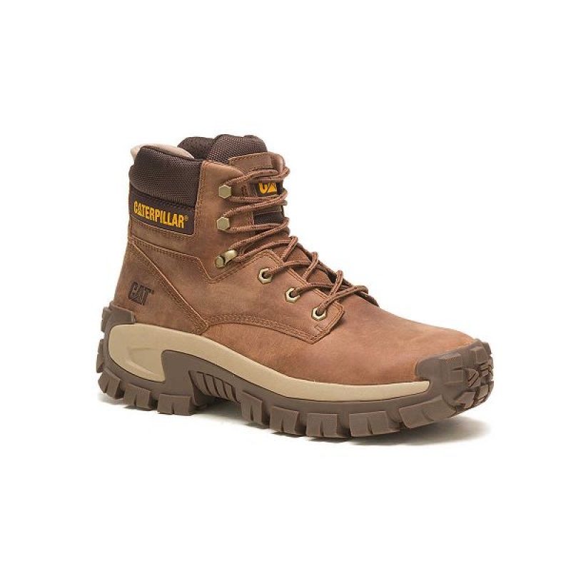 Caterpillar Invader Hi Steel Toe Men's Work Boots Light / Brown | 390718-SGK