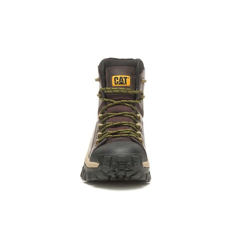 Caterpillar Invader Hiker Waterproof Composite Toe Men's Work Boots Coffee | 971532-BYW