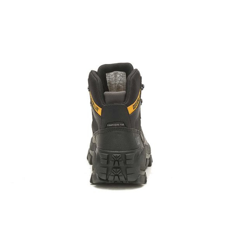 Caterpillar Invader Hiker Waterproof Composite Toe Men's Work Boots Black | 283074-WKZ