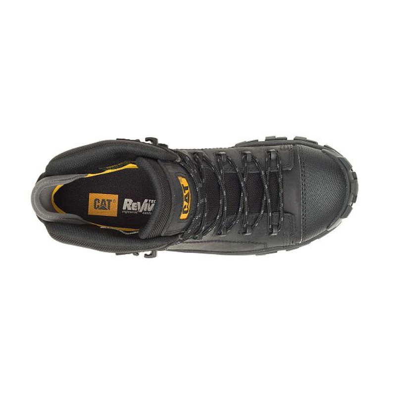 Caterpillar Invader Hiker Waterproof Composite Toe Men's Work Boots Black | 283074-WKZ