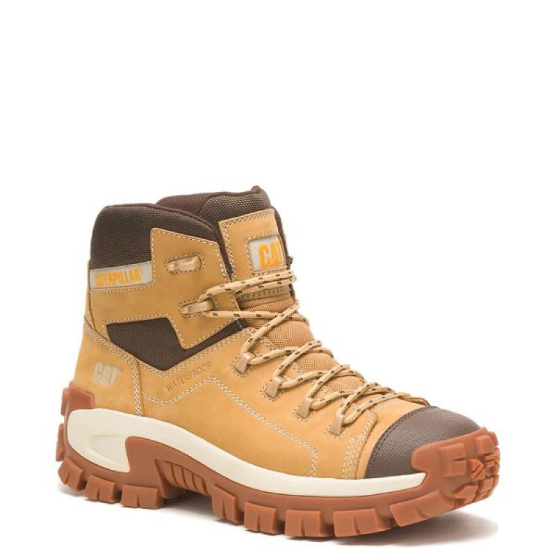 Caterpillar Invader Hiker Waterproof Composite Toe Men's Work Boots Brown | 321845-KLR