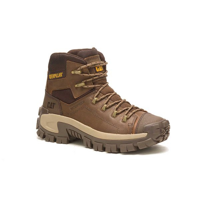 Caterpillar Invader Hiker Waterproof Men's Work Boots Brown | 065128-XUY