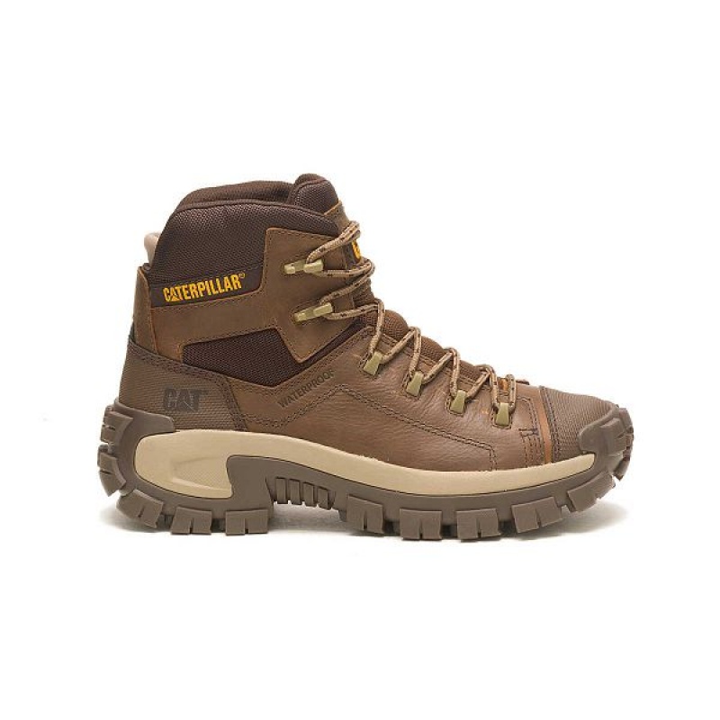 Caterpillar Invader Hiker Waterproof Men\'s Work Boots Brown | 065128-XUY