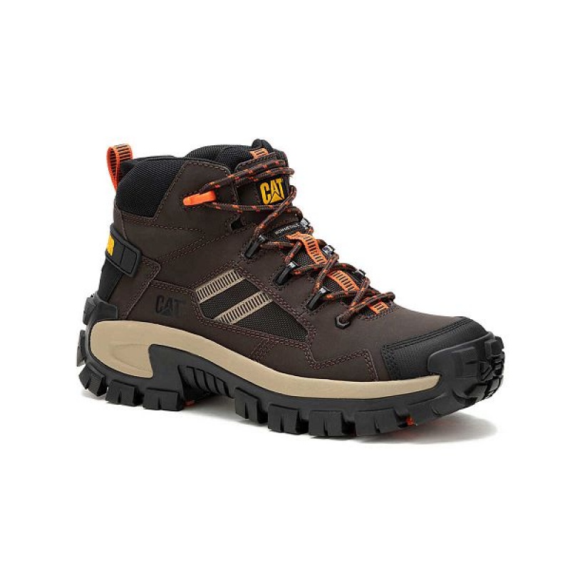 Caterpillar Invader Mid Vent Composite Toe Men's Work Boots Coffee | 569041-WDC