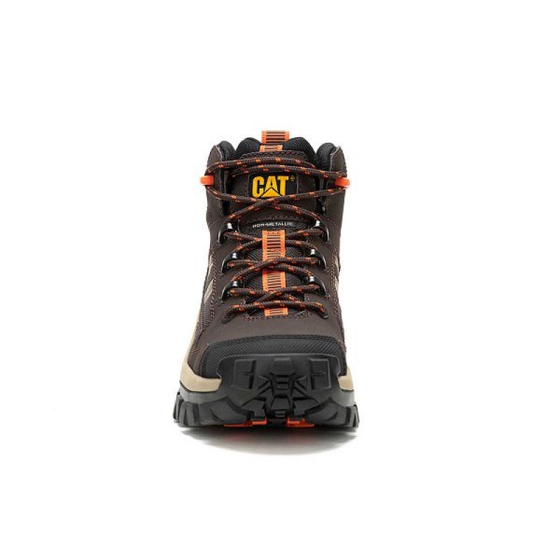 Caterpillar Invader Mid Vent Composite Toe Men's Work Boots Coffee | 569041-WDC