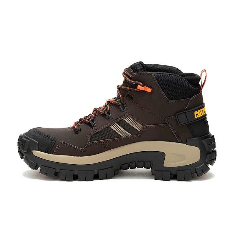 Caterpillar Invader Mid Vent Composite Toe Men's Work Boots Coffee | 569041-WDC