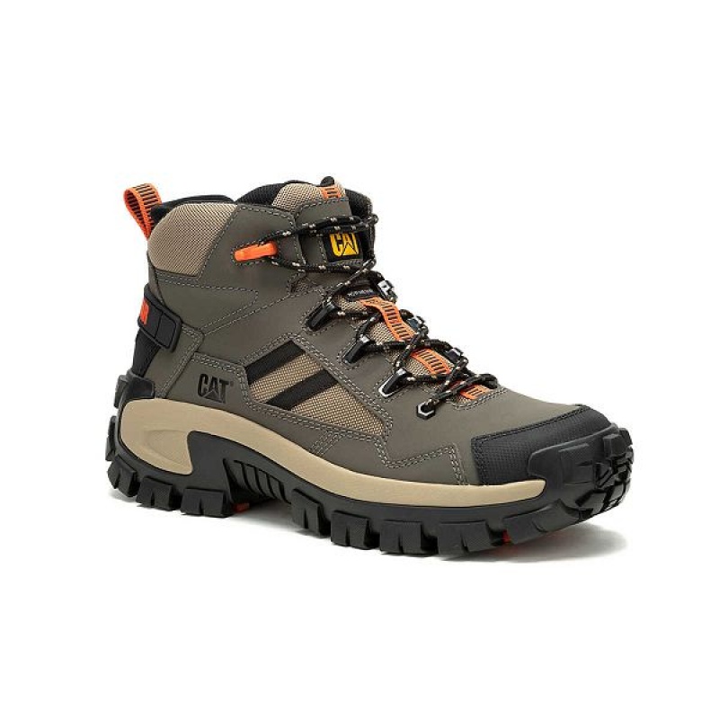 Caterpillar Invader Mid Vent Composite Toe Men's Work Boots Khaki | 395271-NZX