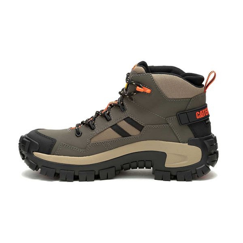 Caterpillar Invader Mid Vent Composite Toe Men's Work Boots Khaki | 395271-NZX