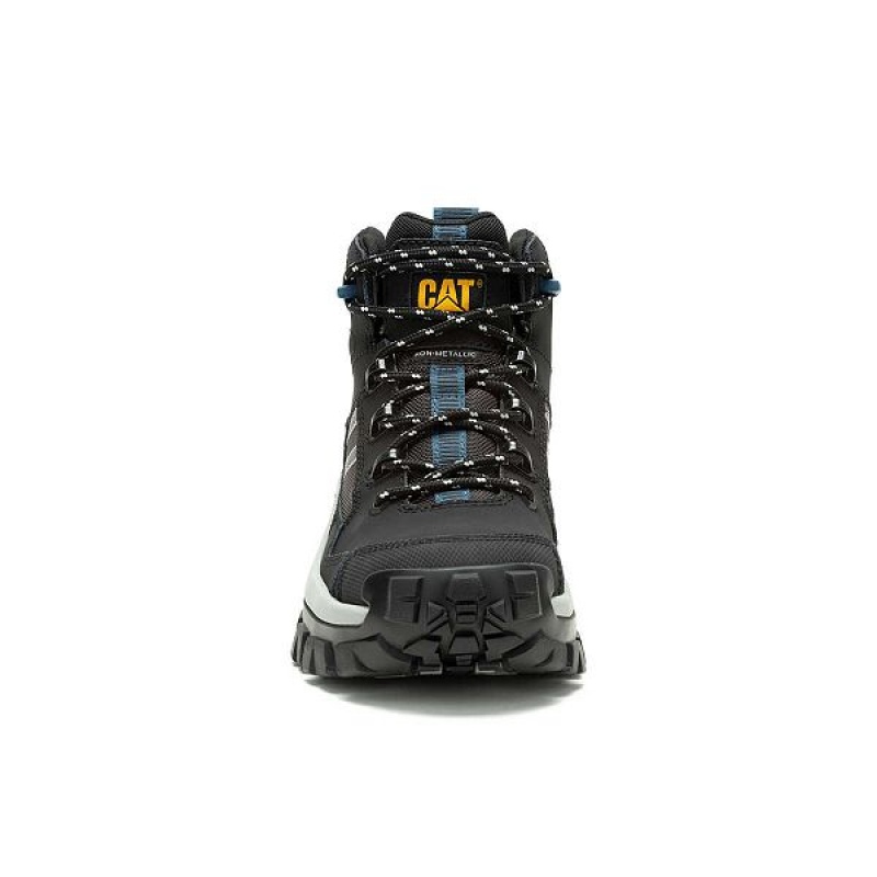 Caterpillar Invader Mid Vent Composite Toe Men's Work Boots Black | 413750-UZS