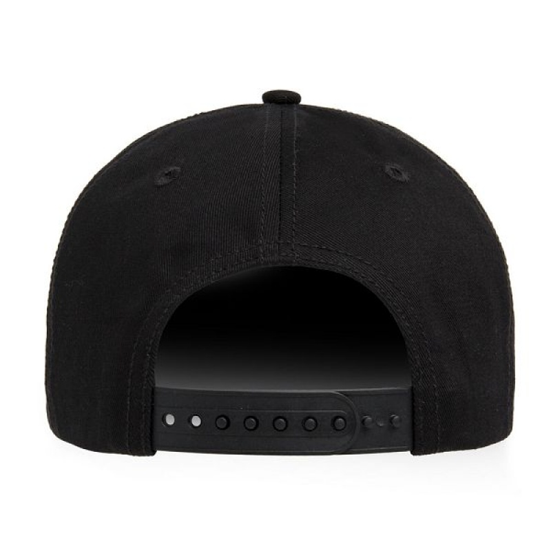 Caterpillar Logo Label Unstructured Men's Caps Black | 079832-ZXM