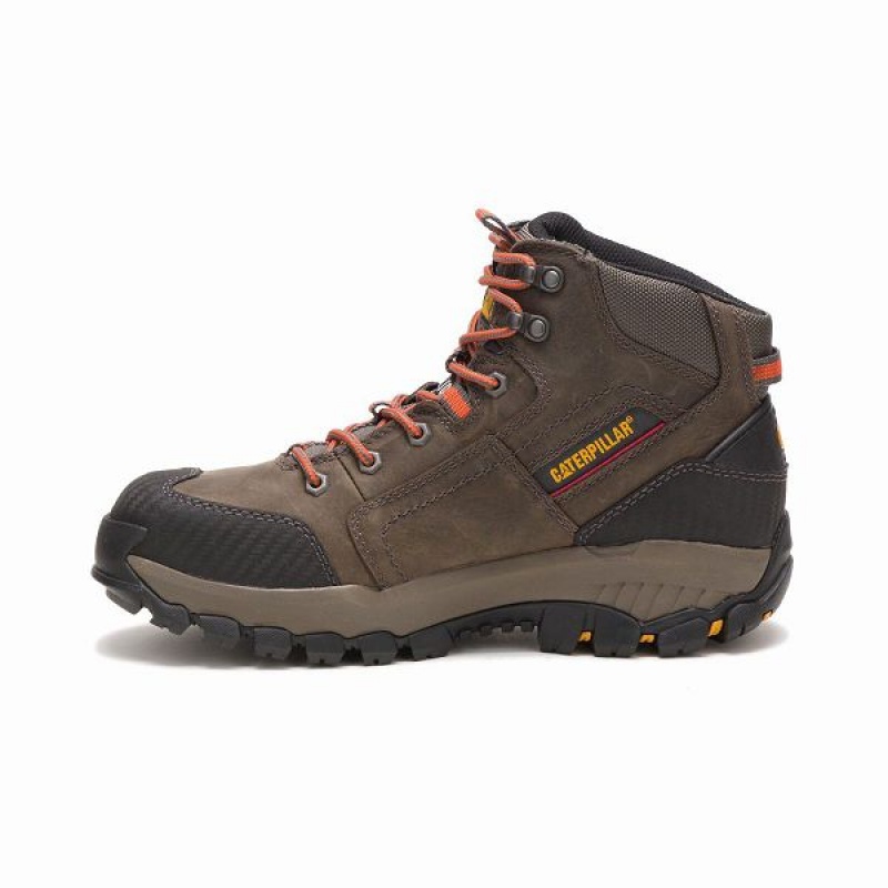 Caterpillar Navigator Mid Waterproof Steel Toe Men's Work Boots Dark / Grey | 972185-FNK